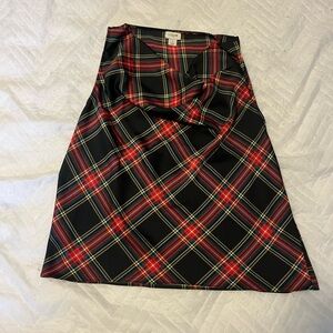 J. Crew Red and Black Plaid Sleeveless Shirt